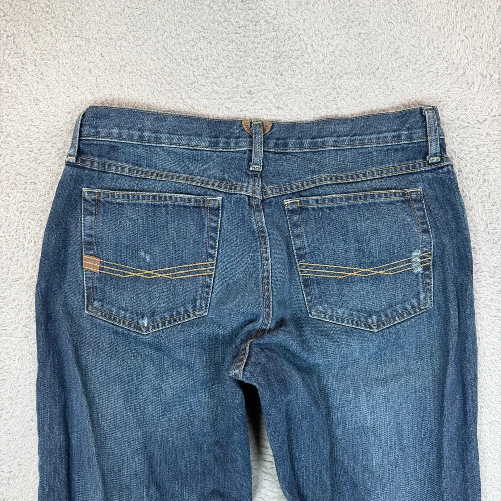 Ariat Mens Low Rise Bootcut Jeans 33x32 Medium Wash Distressed Denim Blue